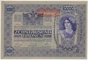 Ausztria 1918. 10.000K "DEUTSCHÖSTERREICH" felülbélyegzéssel T:UNC,AU Austria 1918. 10.000 Kronen with "DEUTSCHÖSTERREICH" overprint C:UNC,AU Krause 65