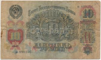 Szovjetunió 1947. 10R T:F,VG Soviet Union 1947. 10 Roubles C:F,VG Krause P#225