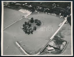 1944 Balatonföldvári móló légifotója, 10x12 cm