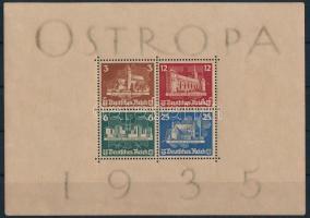 Deutsches Reich 1935 OSTROPA blokk, a szokásos kicsit bebarnult állapotban de TELJES EREDETI GUMIVAL ( a blokkok nagy részét rögtön leáztatták, az 1.300.- EUR katalógus ár is a gumi nélküli blokkra vonatkozik. Picit megkopott alsó sarkak, így is nagyon ritka ajánlat!!