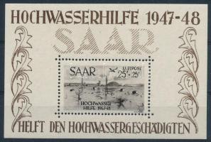 Saar 1948 Árvíz blokk Mi 2 postatiszta luxus (Mi EUR 600.-)