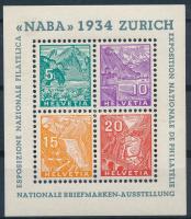 Svájc 1933 NABA blokk Mi 1 apró hibák / minor faults (Mi EUR 750.-)