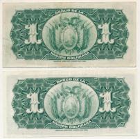 Bolívia DN(1929) 1B (2xklf) "BANCO CENTRAL DE BOLIVIA" kék- és a másik fekete felülbélyegz...