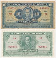 Bolívia 1928. 5B + 10B T:AU,F Bolivia 1928. 5 Bolivianos + 10 Bolivianos C:AU,F Krause P#129, P#130