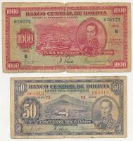 Bolívia 1928. 50B + 1000B T:VG-G Bolivia 1928. 50 Bolivianos + 1000 Bolivianos C:VG-G Krause P#132, P#135