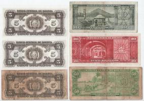 Bolívia 1945. 5B (3xklf) + 10B + 20B + 50B T:F, közte 2db AU
Bolivia 1945. 5 Bolivianos (3xdiff) + ...