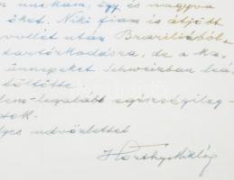 1955 Estoril, 1955. I. 1., vitéz nagybányai Horthy Miklós (1868-1957) saját kézzel írt levele, aláír...