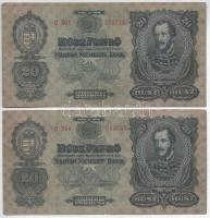 1930. 20P (2x) egyiken nyomdai papírráncok T:F,VG Adamo P11