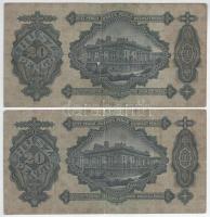 1930. 20P (2x) egyiken nyomdai papírráncok T:F,VG Adamo P11