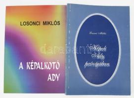 Ady Endre témájú 2 db könyv, a szerző Losonci Miklós: Képek Ady prózájában Bp., 1998, Magyar Hivatalos Közlönykiadó. 318 p. Kiadói papírkötés. + A képalkotó Ady. Bp., 1998, Biró Family. Kiadói papírkötés.