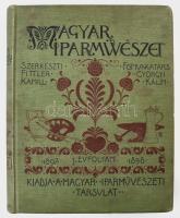 Magyar Iparművészet. I. évf. 1897-1898.Szerk.: Fittler Kamill. Főmunkatárs: Györgyi Kálmán. Első, teljes évfolyam. Bp., 1897-1898., Magyar Iparművészet, (Athenaeum-ny.), IV+416 p.+ 11 (egészoldalas képtáblák, ebből 3 színes) t.+ 1 (Tölgyessy Artúr (1853-1920) festménye után, Chabada Béla (1878-?): Kertek alatt. Rézkarc, papír, jelzett a karcon, 16,5x22 cm.) Érdekes írásokkal, korabeli hírekkel, és reklámanyaggal. Rendkívül gazdag, részben szecessziós képanyaggal illusztrált. Kiadói szecessziós egészvászon-kötés, kissé kopott, kissé foltos borítóval, de ezeket leszámítva jó állapotban. 30,5x24,5x3 cm.