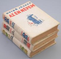 Nyírő József 3 műve: Uz Bence, Az én népem, Isten igájában. Bp.,1936,Révai. Kiadói halina-kötés, a borítókon kis foltokkal.