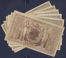 Német Birodalom/Császárság 1910. 1000M piros pecséttel (6x) T:II,II/III