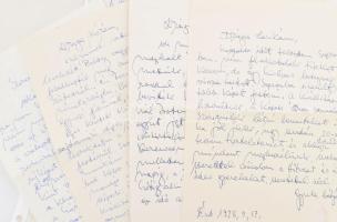 cca 1980 Szepes Gyula (1902-1992) festőművész kéziratai, részben tollrajzokkal és egy színes kis akv...