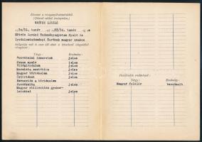 1954 Grétsy László (1932-2024) nyelvész, Prima Primissima díjas kitüntetéses magyar szakos diplomája...