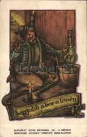 Advertisment of Szondy Beer Saloon in Hotel Britannia Budapest s: Haranghy (EK)