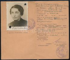 1944 Pető Róbertné sárga csillaga és az ahhoz tartozó igazolványa