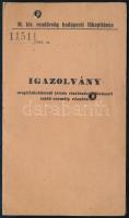 1944 Pető Róbertné sárga csillaga és az ahhoz tartozó igazolványa