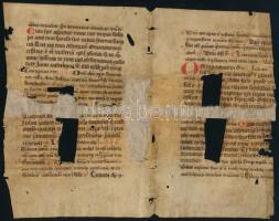 XIV. sz. (?) Kódextöredék, hiányokkal