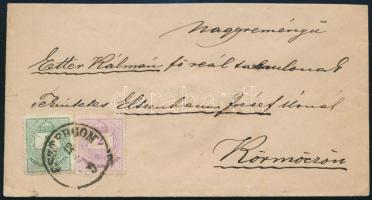 1879 2kr + 3kr levélen "ESZTERGOM" - Körmöcz