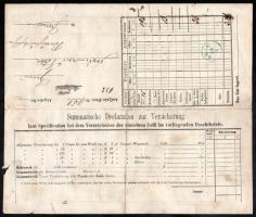 1868 DDSG hajóraklevél Vácról kék "GRAN" érkezési bélyegzéssel