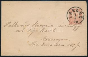 1872 5kr díjjegyes boríték "ZSELÉZ" - Esztergom