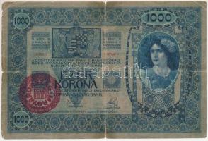 1902. 1000K piros "MAGYARORSZÁG" felülbélyegzéssel T:VG Adamo K35B