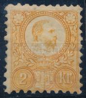 1871 Réznyomat 2kr (ránc, sárgás gumi / crease, yellowish gum)