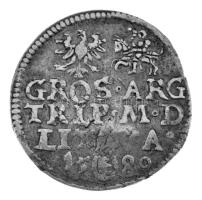 Lengyel Királyság / Vilnius 1580. 3Gr Ag "Báthory István" (2,32g) T:VF hullámos lemez
Pol...