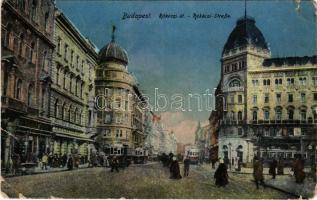 1922 Budapest VIII. Rákóczi út (Blaha Lujza tér), villamos, EMKE kávéház (szakadás / tear)