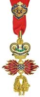 DN "Aranygyapjas Rend" jelzetlen, aranyozott és zománcozott minőségi másolata nyakszalagga...