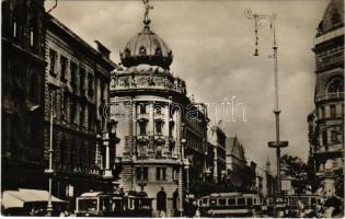 Budapest VIII. Rákóczi út (Blaha Lujza tér), villamos, EMKE kávéház