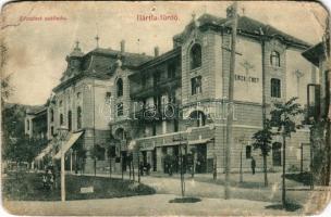 Bártfafürdő, Bardejovské Kúpele, Bardiov, Bardejov; Erzsébet szálloda, Farkas Ernő üzlete. Friedman József kiadása / hotel, shop (b)