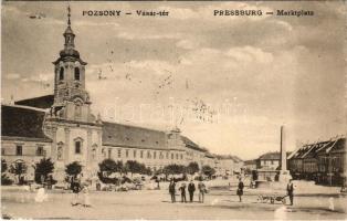 1909 Pozsony, Pressburg, Bratislava; Vásár tér, piac / Marktplatz / market square (EK)