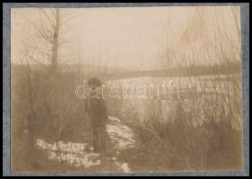 cca 1900 Máramaros, Iza part / Maramures Iza river bank 11x8 cm