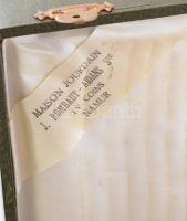 Maison Jourdain ezüstözött alpakka 24 darabos készlet, 12 villa, 12 kanál, jelzett, díszdobozban