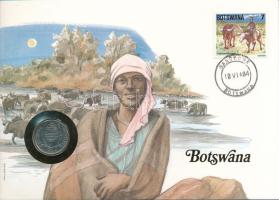 Botswana 1984. 10t felbélyegzett borítékban, bélyegzéssel, német nyelvű leírással T:UNC Botswana 1984. 10 Thebe in envelope with stamp, cancellation and prospectus in German C:UNC