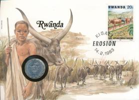 Ruanda 1970. 2Fr felbélyegzett borítékban, bélyegzéssel, német nyelvű leírással T:UNC Rwanda 1970. 2 Francs in envelope with stamp and cancellation, with German description C:UNC