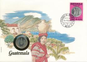 Guatemala 1981. 10c felbélyegzett borítékban, bélyegzéssel, német nyelvű leírással T:UNC Guatemala 1981. 10 Centavos in envelope with stamp and cancellation, with German description C:UNC