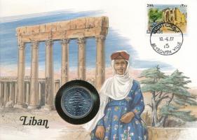 Libanon 1981. 1L Ni felbélyegzett borítékban, bélyegzéssel, német nyelvű tájékoztatóval T:UNC Lebanon 1981. 1 Livre Ni in envelope with stamp, cancellation and a prospectus in german C:UNC