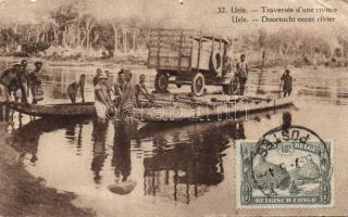 Uele River ferrying a truck (EB)