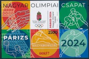 2024 Párizsi olimpia vágott blokk piros sorszámmal