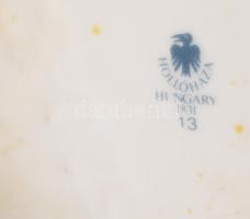 Hollóházi Szász Endre által tervezett mintával díszített porcelán váza. Matricás, jelzett, kopott, m...