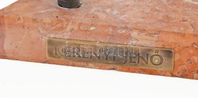 Kerényi Jenő (1908-1975): Táncosnő. Patinázott bronz, márvány talapzaton, jelzett a talpán, illetve ...