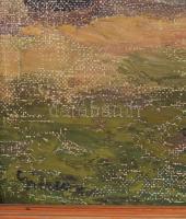 Gimes Lajos (1886-1945): Falusi ház, Olaj, vászon, jelzett, felületi sérüléssel, keretben 39x47 cm