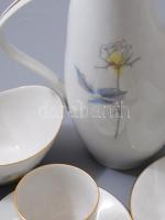 Retro mokkás készlet, hat személyes, matricás, jelzett, minimális kopással