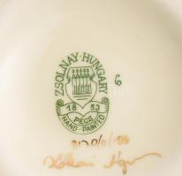 Zsolnay váza. Virágmintával, jelzett, hibátlan, m: 20 cm