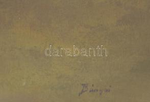 Bányai Béla (1955): Az öröm pillanata. Olaj, farost, jelzett, fakeretben, 70x107 cm