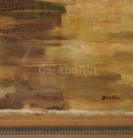 Zsótér Ákos (1895 - 1983): Hamburgi kikötő, Olaj, vászon, jelzett, sérült keretben, felületi reprdés...