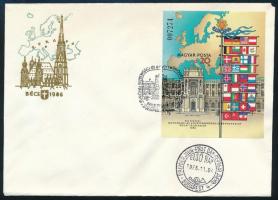 1986 Európai Biztonsági és Együttműködési értekezlet (X.) vágott blokk FDC-n (5.000)